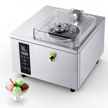Commercial Hard Ice Cream Machine, 500W 1.32 Gal/Hour, Gelato Hard Serve Ice Cream Maker with 2.8L 304 Stainless Steel Cylinder, Auto Clean LED Panel High Productivity for Snack Bar Restaurants