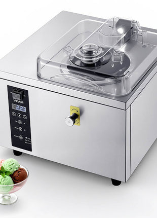Commercial Hard Ice Cream Machine, 500W 1.32 Gal/Hour, Gelato Hard Serve Ice Cream Maker with 2.8L 304 Stainless Steel Cylinder, Auto Clean LED Panel High Productivity for Snack Bar Restaurants