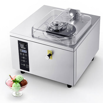 Commercial Hard Ice Cream Machine, 500W 1.32 Gal/Hour, Gelato Hard Serve Ice Cream Maker with 2.8L 304 Stainless Steel Cylinder, Auto Clean LED Panel High Productivity for Snack Bar Restaurants