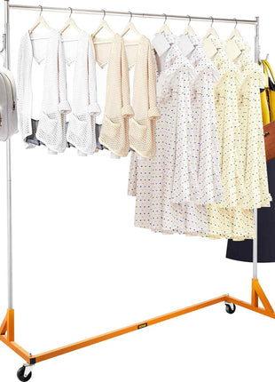 Z Rack, Industrial Grade Z Base Garment Rack, Rolling Z Garment Rack, Sturdy Steel Z Base Clothing Rack with Lockable Casters for Home Garment Store Display Commercial Use Oran