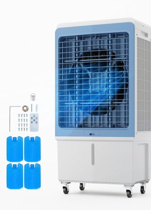 Evaporative Air Cooler, 4129 CFM with 12.7 Gallon Water Tank Swamp Cooler, Portable Cooling Fan with Remote Control, 12H Timer, 4 Ice Boxes, Quiet Operation, 3 Wind Speeds for Outdoor Indoor Use