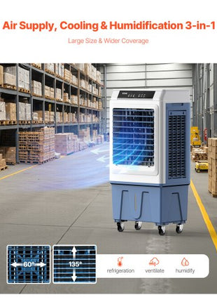 Evaporative Air Cooler, 3100 CFM with 9 Gallon Water Tank Swamp Cooler, Portable Cooling Fan with Remote Control, 12H Timer, 4 Ice Boxes, Quiet Operation, 3 Wind Speeds for Outdoor Indoor Use