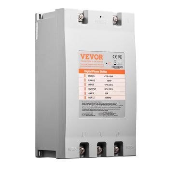 3 Phase Converter - 15HP 53A 220V Single Phase to 3 Phase Converter, 220V Input/Output, Digital Phase Shifter for Residential & Light Commercial Use (One Converter for One Motor Only)