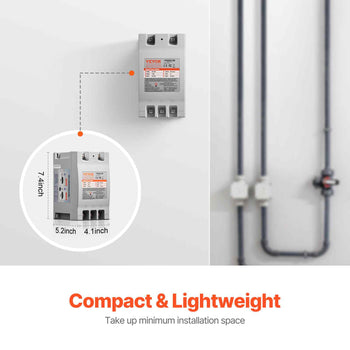 3 Phase Converter - 2HP 7A 220V Single Phase to 3 Phase Converter, 220V Input/Output, Digital Phase Shifter for Residential & Light Commercial Use (One Converter for One Motor Only)