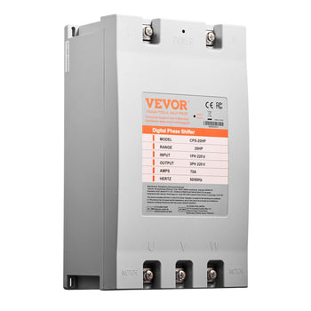 3 Phase Converter - 20HP 70A 220V Single Phase to 3 Phase Converter, 220V Input/Output, Digital Phase Shifter for Residential & Light Commercial Use (One Converter for One Motor Only)