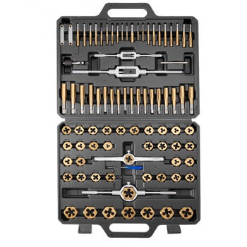 Tap and Die Set, 86-Piece Metric and SAE Sizes M3 to M12, #4 to 5/8", with Coarse and Fine Thread Taps and Dies, Wrench, Carrying Case and Complete Accessories, for Threading and Rethreading