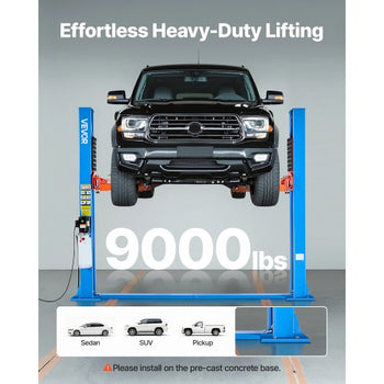 2 Post Lift, 9000 lbs Capacity, 220V 2.95 HP Powerful Motor, Two Post Car Lift Auto Hoist for Sedan SUV Pickup, Automotive Hoist 74.8 Inch Height for Home Garage, Repair Shop, Workshop, Blue