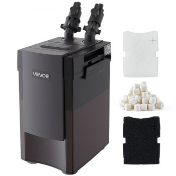 396GPH Canister Filter, 4-Stage External Aquarium Filter with Powerful Pump, Water Circulation Cleaning Machine with Media for Large Fish Tanks and Aquariums Up to 125 Gallons, for Freshwater