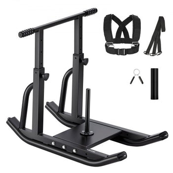 Weight Sled, Steel Power Sled, Fitness Training Sleds for Athletic Exercise Speed Improvement, Workout Equipment with Adjustable Height Handle, Compatible with 1/2 in Weight Plates, Black