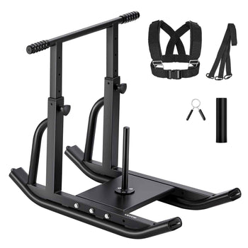 Weight Sled, Steel Power Sled, Fitness Training Sleds for Athletic Exercise Speed Improvement, Workout Equipment with Adjustable Height Handle, Compatible with 1/2 in Weight Plates, Black