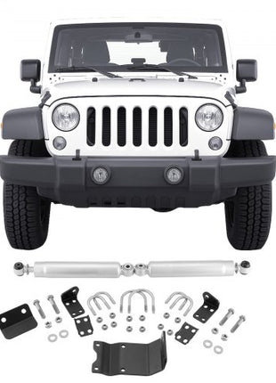 Dual Steering Stabilizer, for 2007-2018 Jeep Wrangler JK, Dual Steering Stabilizer Kit Fits with 2 Inches of Suspension Lift or Higher, Enhanced Control & Reduced Vibration, Easy Installation