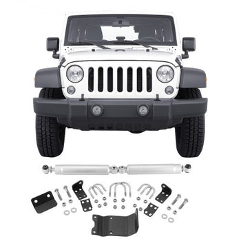 Dual Steering Stabilizer, for 2007-2018 Jeep Wrangler JK, Dual Steering Stabilizer Kit Fits with 2 Inches of Suspension Lift or Higher, Enhanced Control & Reduced Vibration, Easy Installation