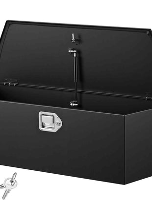 Trailer Tongue Box, 36" x 12.3" x 12" Steel Trailer Tongue Tool Box, Heavy Duty Storage Organizer with Lock and Keys, Utility Tool Chest for Pickup Truck Bed, RV, SUV, Off-Road Vehicle, Black