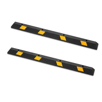 Parking Stopper, 72 Inch 2 Pcs Heavy Duty Parking Aid for Garage, Rubber Curb Garage Floor Stopper with Reflective Strips, Aid Gadgets for Cars Vans Trucks Tire Wheel Guide Block Stops Bumpers