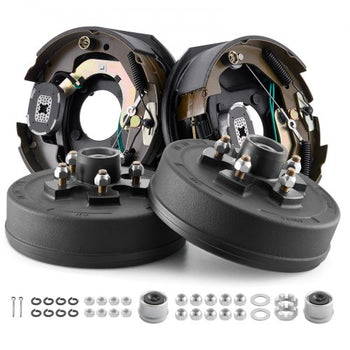 Electric Trailer Brake Assembly, 10 x 2-1/4 Inch, 1 Pair Self-Adjusting Electric Brakes Kit for 3500 lbs Trailer Axle, Backing Plates for Braking System Part Replacement, Fit for Trailers, RVs