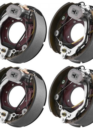 Electric Trailer Brake Kit, 12.25 x 3.375 Inch, 2 Pairs Self-Adjusting Electric Brakes Kit for 10000 lbs Trailer Axle, Backing Plates for Braking System Part Replacement, Fit for Trailers, RVs