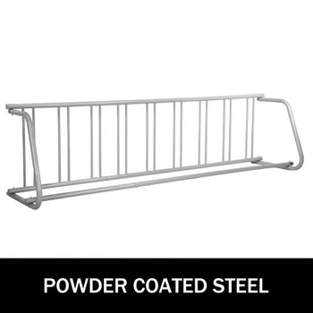 111\" Length Floor Bike Rack, 9 Holders All-Steel Grid Bike Rack, Single-Side Storage Stand for Garages Streets Yards