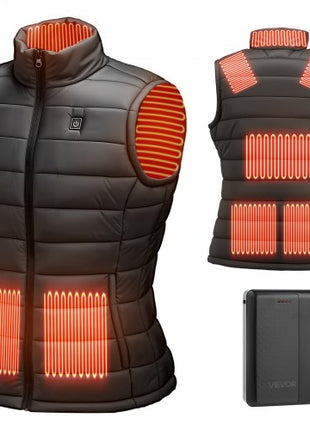 Heated Vest, Women Electric Heating Vest with 16000 mAh Battery Pack, 8 Heating Zones Lightweight Rechargeable Winter-Vest with 3 Levels, for Outdoor Hiking Camping Fishing Skiing, Size S