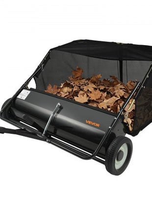 Tow Behind Lawn Sweeper, 50 in Pull Behind Lawn Sweeper, 26 cu. ft Large Capacity Leaf & Grass Collector, Heavy Duty Garden Sweeper with Adjustable Sweeping Height for Yard, Lawn, Farm