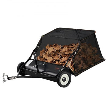 42-inch Lawn Sweeper Tow Behind, 12 cu.ft. Large Pull Behind Grass Sweeper, Heavy Duty Leaf & Grass Collector with Dumping Rope Design, Adjustable Sweeping Height for Picking Up Debris & Grass