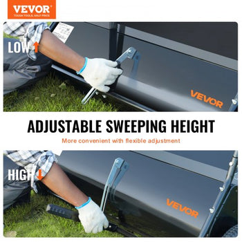 Tow Behind Lawn Sweeper, 44 in Pull Behind Lawn Sweeper, 25 cu. ft Large Capacity Leaf & Grass Collector, Heavy Duty Garden Sweeper with Adjustable Sweeping Height for Yard, Lawn, Farm