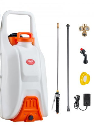Battery-Powered Sprayer with Wheeled Cart, 13.1 Gallons Electric Weed Sprayer, Adjustable 0-80 PSI, Yard Lawn Sprayers with Wheels, 5 Nozzles & 98ft Hose, 3-6H Spray Time, for Weeding, Cleaning