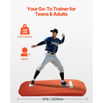 Pitching Mound, Portable Baseball Game Mound, 127 in Indoor Outdoor Pitching Practice and Training Equipment, Softball Pitching Aids with Antifade Turf and Pitching Rubber
