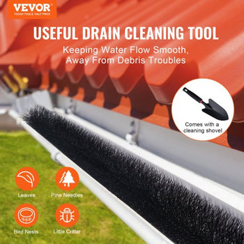 Gutter Brush, 80 Feet Total Length 4.33 inch Diameter Gutter Cleaning Tools, Ground-Level Gutter Brush Leaf Guard for 5 Inch Gutters, Easily Clear roof Leaves and Debris, 27 Pack