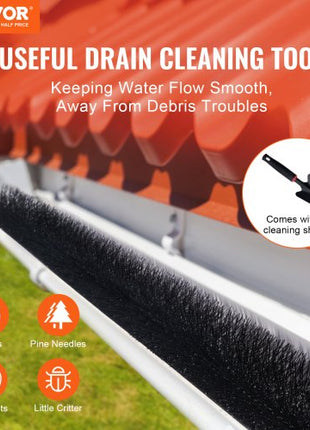 Gutter Brush, 120 Feet Total Length 4.33 inch Diameter Gutter Cleaning Tools, Ground-Level Gutter Brush Leaf Guard for 5 Inch Gutters, Easily Clear roof Leaves and Debris, 40 Pack