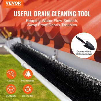 Gutter Brush, 60 Feet Total Length 5.25 inch Diameter Gutter Cleaning Tools, Ground-Level Gutter Brush Leaf Guard for 5 Inch Gutters, Easily Clear roof Leaves and Debris, 20 Pack