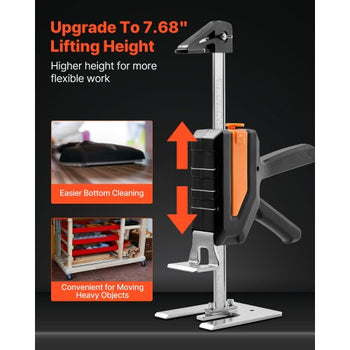 Labor Saving Arm Jack, 2 PCS 440 lbs Bearing Capacity, Lifting up to 7.7", Metal Hand Lifting Jack Tool with Magnetic Level, 2 Adjustment Modes, for Door, Window, Furniture, Woodworking, Black