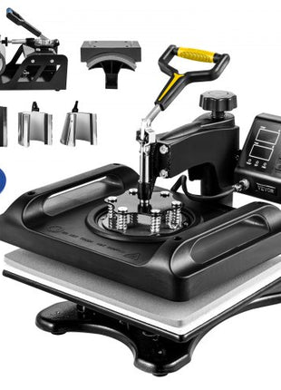 Enhanced Heat Press Device, ETL Safety Certified, 12x15 inch, 8-in-1 Energy Efficient Combo, Versatile Sublimation with 360° Swivel