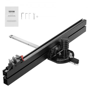 Precision Miter Gauge, Standard Slot 3/4'' x 3/8'', Aluminum Alloy Table Saw Miter Gauge with 24 in Grating 15 Angle Stops Adjustable Spring Loaded Plunger and Removable Disc, for Woodworking