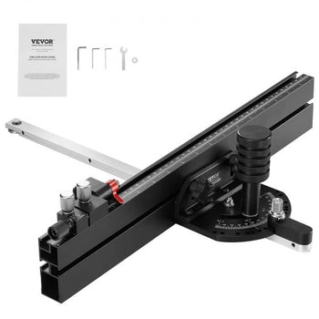 Precision Miter Gauge, Standard Slot 3/4'' x 3/8'', Aluminum Alloy Table Saw Miter Gauge with 18 in Grating 15 Angle Stops Adjustable Spring Loaded Plunger and Removable Disc, for Woodworking