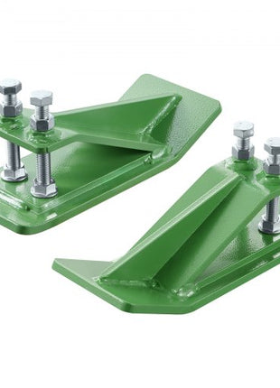 Tractor Bucket Protector, 2PCS Heavy Duty Steel Bucket Edge Protectors, Edge Tamer Anti-Skid Device with Double Hexagon Lock Nuts and Bolts, for Snow, Leave Removal & Spreading Gravel (Green)