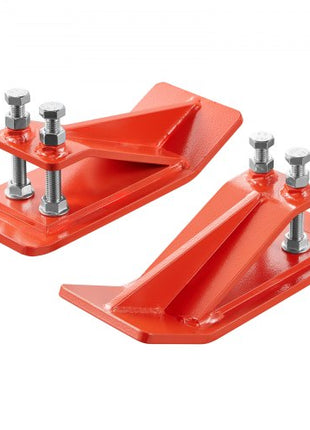 Tractor Bucket Protector, 2PCS Heavy Duty Steel Bucket Edge Protectors, Edge Tamer Anti-Skid Device with Double Hexagon Lock Nuts and Bolts, for Snow, Leave Removal & Spreading Gravel (Orange)
