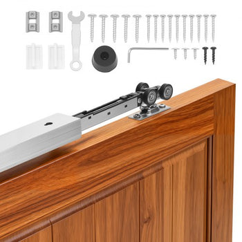 Sliding Pocket Door Hardware Track Kit, 68.74" Pocket Door Track Kit with Soft Close Mechanism for Smooth and Quiet Sliding, Easy to Install, for 1" to 1 3/4" Thickness 36" Width Single Door