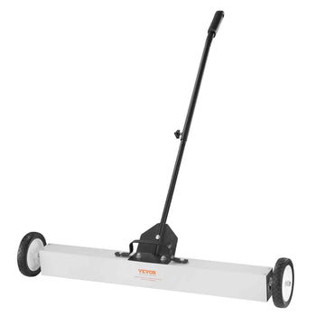 VEVOR 36-inch magnetic sweeper, heavy-duty aluminum in silver with a black handle, ideal for outdoor debris cleanup.