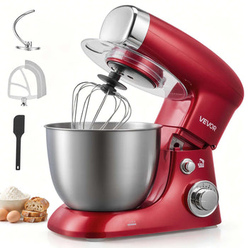 4.2 Qt Tilt Head Stand Mixer 400W Electric Dough Mixer, 6 Speeds Food Kitchen Mixer with Stainless Steel Bowl, Splash Guard, Dough Hook, Whisk, Beater, for Baking Mixing Whipping