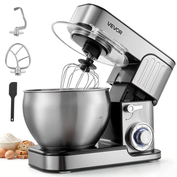 7.4 Qt Tilt Head Stand Mixer 500W Electric Dough Mixer, 6 Speeds with Pulse Food Kitchen Mixer with Stainless Steel Bowl, Splash Guard, Dough Hook, Whisk, Beater, for Baking Mixing