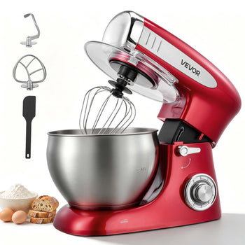 7.4 Qt Tilt Head Stand Mixer 500W Electric Dough Mixer, 6 Speeds with Pulse Food Kitchen Mixer with Stainless Steel Bowl, Splash Guard, Dough Hook, Whisk, Beater, for Baking Mixing