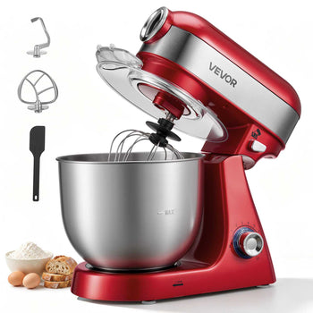 5.3 Qt Tilt Head Stand Mixer 400W Electric Dough Mixer, 10 Speeds Food Kitchen Mixer with Stainless Steel Bowl, Splash Guard, Dough Hook, Whisk, Beater, for Baking Mixing