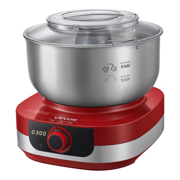5.3 Qt Electric Dough Maker 500W Stand Mixer Removable Lid, Stepless Speed Adjustment Food Kitchen Mixer with Stainless Steel Bowl, Dough Hook, Whisk, Beater, for Pizza Bread Pasta Mochi
