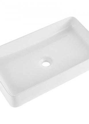 Rectangle Vessel Sink, 24" x 13.8" Bathroom Vessel Sink Countertop, White Ceramic Bathroom Sinks Above Counter, Modern Style, Bright and Elegant, Well-Packaged for Bathroom, Hotel, Toilet, RV