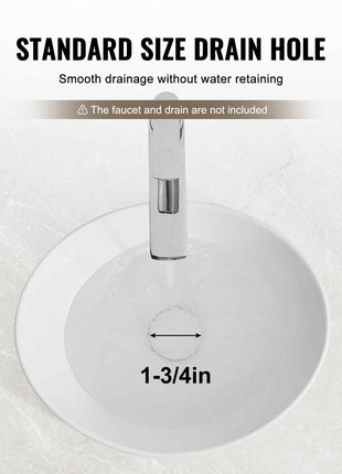 Oval Vessel Sink, 16" x 13.4" Bathroom Vessel Sink Bowl Countertop, White Ceramic Bathroom Sinks Above Counter, Bowl Sink with Modern Style, Well-Packaged for Bathroom, Hotel, Toilet, RV