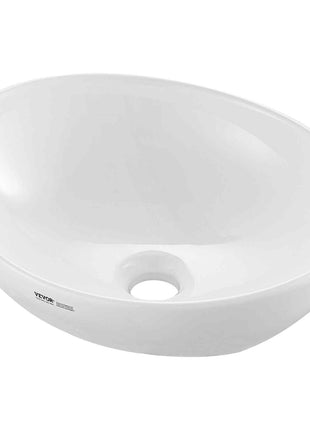 Oval Vessel Sink, 16" x 13.4" Bathroom Vessel Sink Bowl Countertop, White Ceramic Bathroom Sinks Above Counter, Bowl Sink with Modern Style, Well-Packaged for Bathroom, Hotel, Toilet, RV