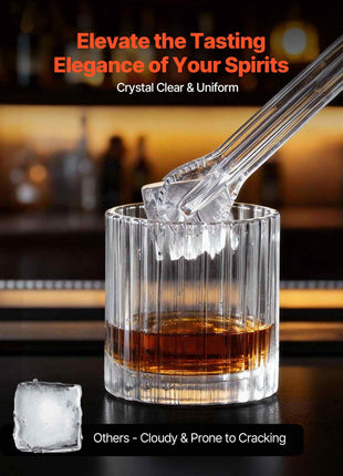 Countertop Ice Maker, 22 lbs per Day, Self-Cleaning Portable Machine with Tong, Drawer-Style Ice Access, Ice-Making Machine with Large Square Cubes, for Home, Kitchen, Office, Bar & Party