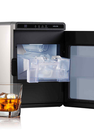 Countertop Ice Maker, 22 lbs per Day, Self-Cleaning Portable Machine with Tong, Drawer-Style Ice Access, Ice-Making Machine with Large Square Cubes, for Home, Kitchen, Office, Bar & Party