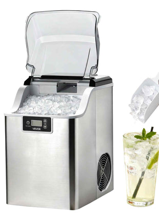 Countertop Ice Maker, 44 lbs per Day, Self-Cleaning Portable Machine with Scoop, 4 lbs Ice-Storage Basket, Nugget Ice-Making Machine with Chewable Ices for Home, Kitchen, Office, Bar & Party