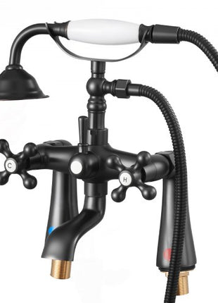 Clawfoot Tub Faucet, Deck Mount Bathtub Faucets with Handheld Shower, Vintage Oil-Rubbed Bronze Clawfoot Tub Filler Faucet Shower Kit with 360° Rotation Spout & 59-inch Long Hose for Bathtubs